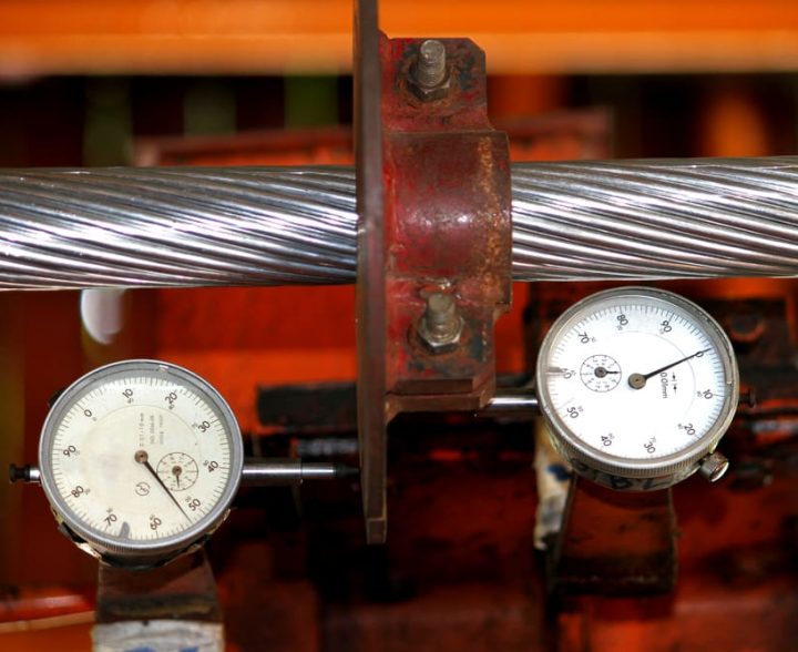 close up dial gauge for testing electrical cable close up dial gauge for testing electrical cable